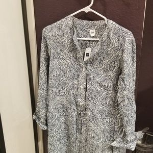 Gap print popover shirtdress small NWT